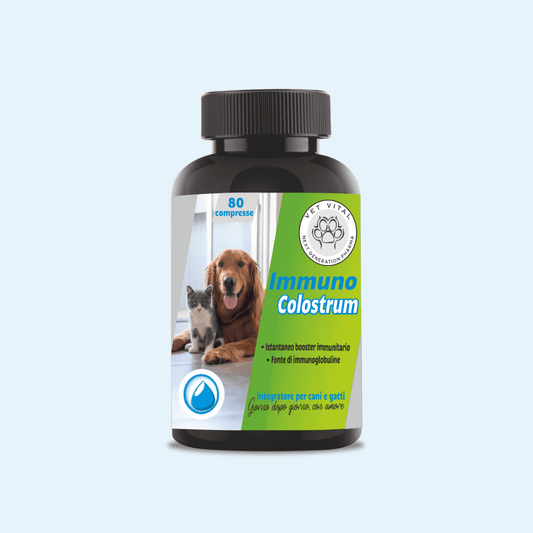 Integratore naturale per cani e gatti con colostro per il sistema immunitario